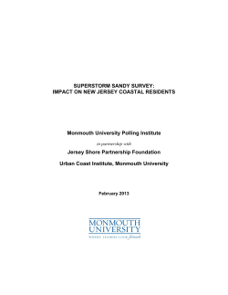 Superstorm Sandy Survey: Impact for New Jersey Coastal Residents