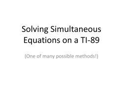 Solving Multiple Equations on a TI-89