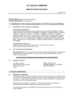 MSDS Silica Sand and Ground Silica - Dawson