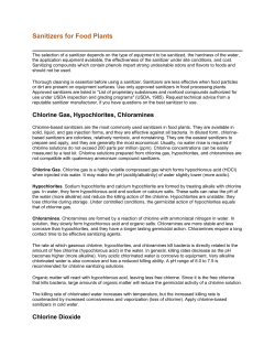 Sanitizers for Food Plants