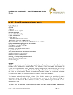 AP 347 &ndash; Sexual Orientation and Gender Identity