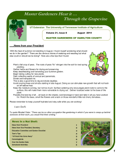 Master Gardener Newsletter - Master Gardeners of Hamilton County