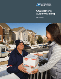 A Customer`s Guide to Mailing - Postal Explorer