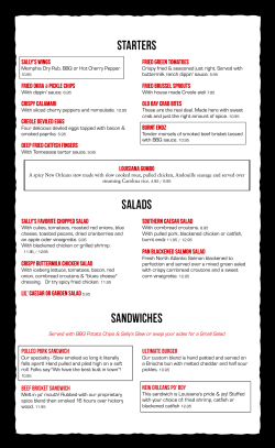 Starters . Salads Sandwiches