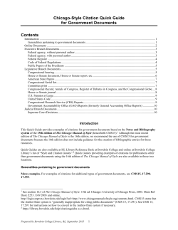Chicago-Style Citation Quick Guide for Government Documents