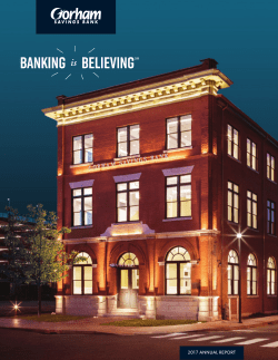 2017 annual report - Gorham Savings Bank