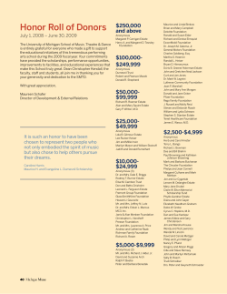 honor roll of Donors - University of Michigan School of Music