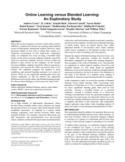 Online Learning versus Blended Learning: An Exploratory Study