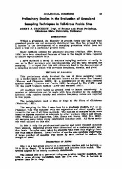 Preliminary Studies in the Evaluation of Grassland Sampling