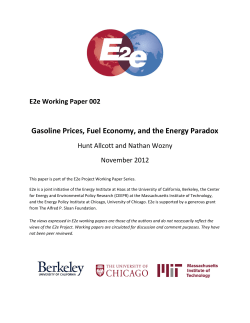 Gasoline Prices, Fuel Economy, and the Energy