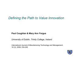 Defining the Path to Value Innovation