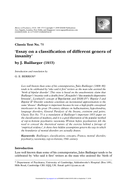 Essay on a classification of different genera of insanity