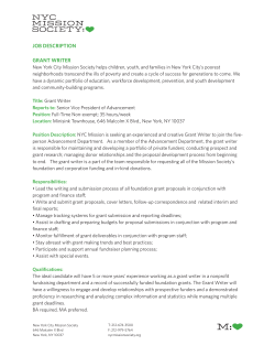 Grant Writer - New York City Mission Society