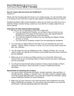 How do I import data from Excel into PastPerfect? Version 5.0