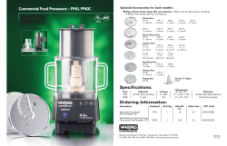 FP40C 4-Quart Batch Bowl Food Processor Spec Sheet