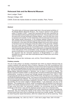 Holocaust lists and the Memorial Museum