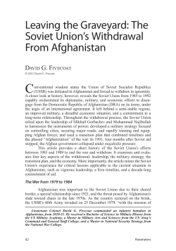 Leaving the Graveyard: The Soviet Union`s Withdrawal From