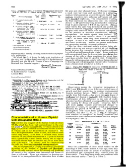 170, 1970 Characteristics of a human diploid cell