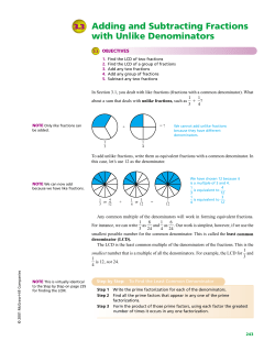 Adding and Subtracting Fractions with Unlike Denominators