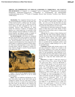ORIGINS AND MORPHOLOGY OF SIMILAR LANDFORMS IN