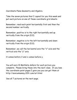 Coordinate Plane Geometry and Algebra. Take the