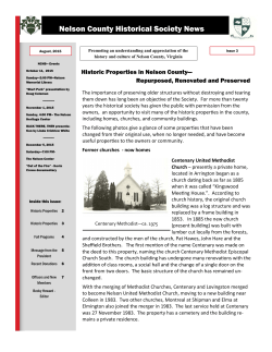 August, 2015 - Nelson County Historical Society
