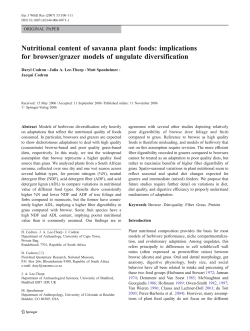 Nutritional content of savanna plant foods