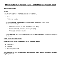ENGLISH Literature Revision Topics – End of Year Exams 2013