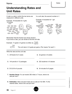 Rate and Unit Rate Notes