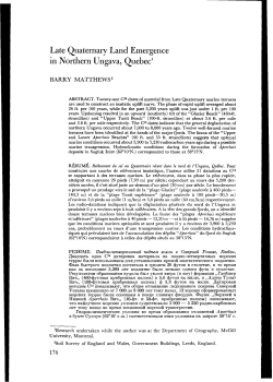Late Quaternary Land Emergence in Northern Ungava, Quebec