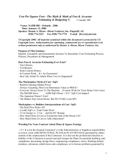 Cost Per Square Foot - International Builders` Show