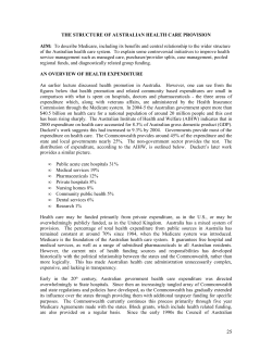 THE STRUCTURE OF AUSTRALIAN HEALTH CARE PROVISION
