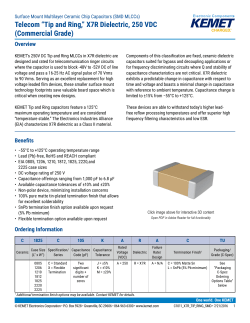 Telecom “Tip and Ring,” X7R Dielectric, 250 VDC