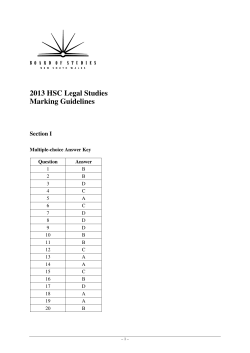 2013 HSC Legal Studies Marking guidelines