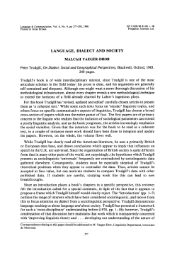 language, dialect and society - Malcah Yaeger-Dror