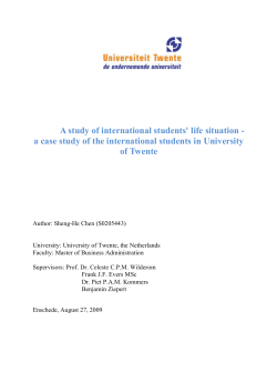 A study of international students` life situation