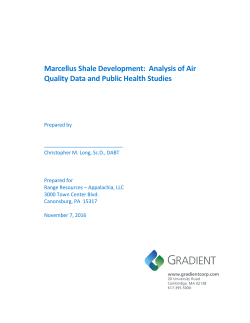 Marcellus Shale Development: Analysis of Air Quality Data and