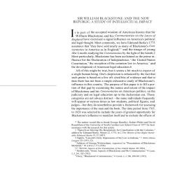 sir william blackstone and the new republic: a study of intellectual