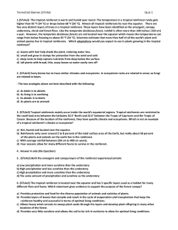 Biome Unit Quiz One