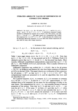 consecutive primes - American Mathematical Society