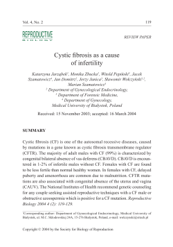 Cystic fibrosis as a cause of infertility