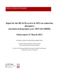 Input for the REACH-review in 2013 on endocrine disrupters