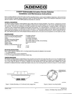 5192CP Addressable ionization Smoke Detector Installation and