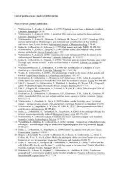 List of publications: Anders G&ouml;therstr&ouml;m