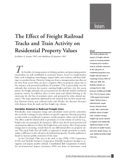 The Effect Of Freight Railroad Tracks And Train Activity On