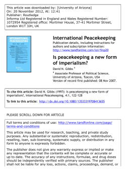 Is peacekeeping a new form of imperialism?