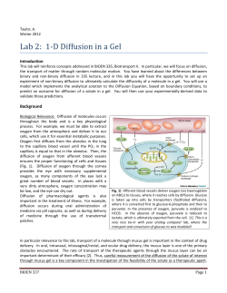 Lab 2: 1‐D Diffusion in a Gel