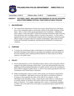 Pictures Video and Audio Recordings of Police Officers
