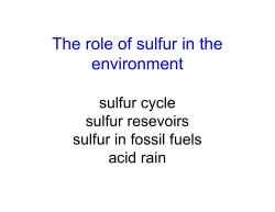 The role of sulfur in the environment