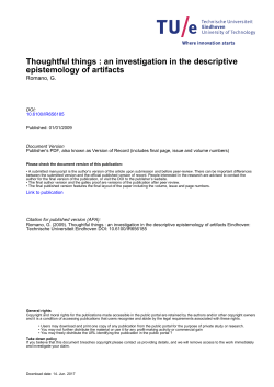 Thoughtful things : an investigation in the descriptive